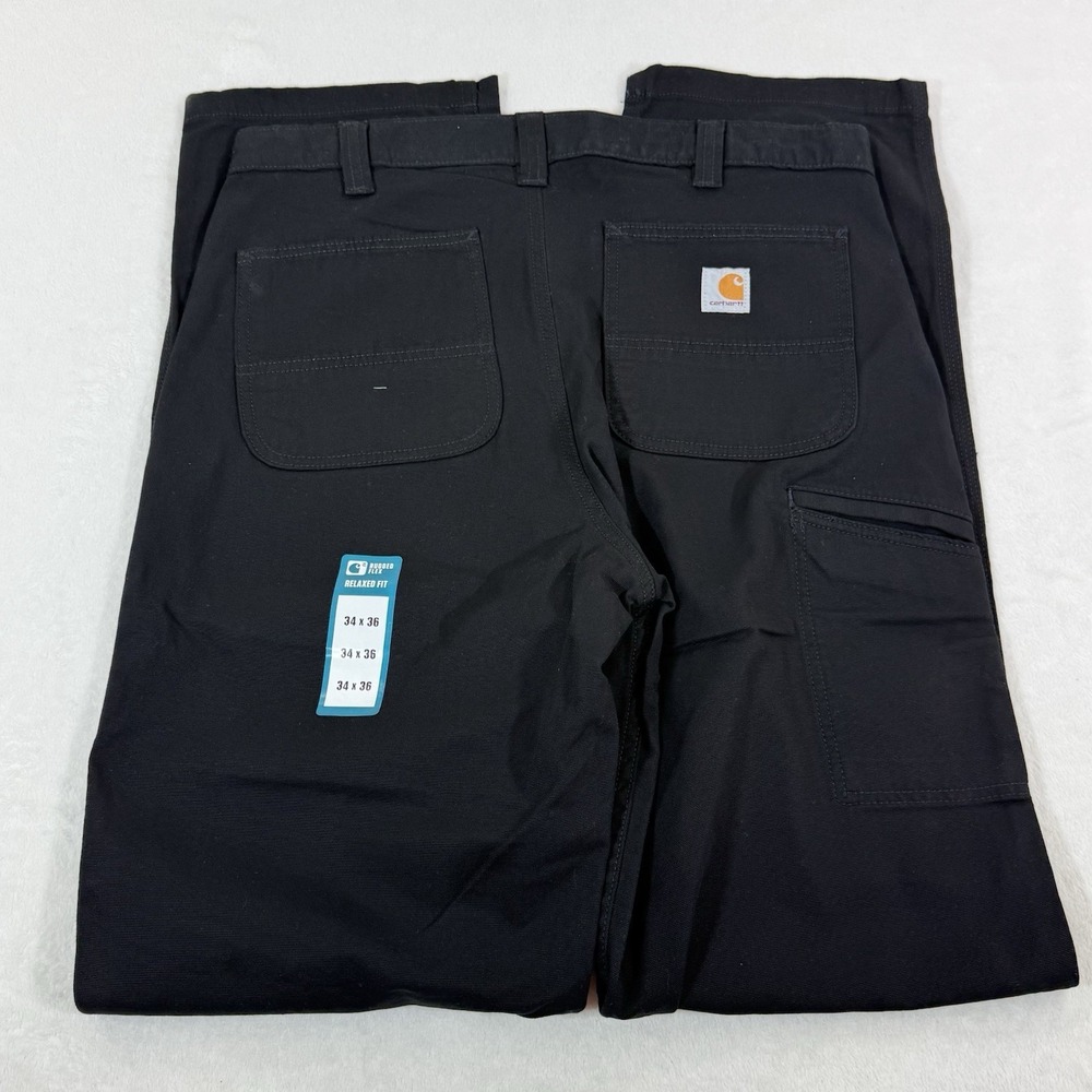 Carhartt Rigby Pants Relaxed Fit Straight Leg Mens 34X36 Black Work Dungaree NEW - Picture 4 of 10